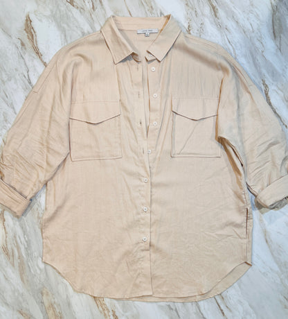 Coastal Breeze Oversized Button-Up Shirt